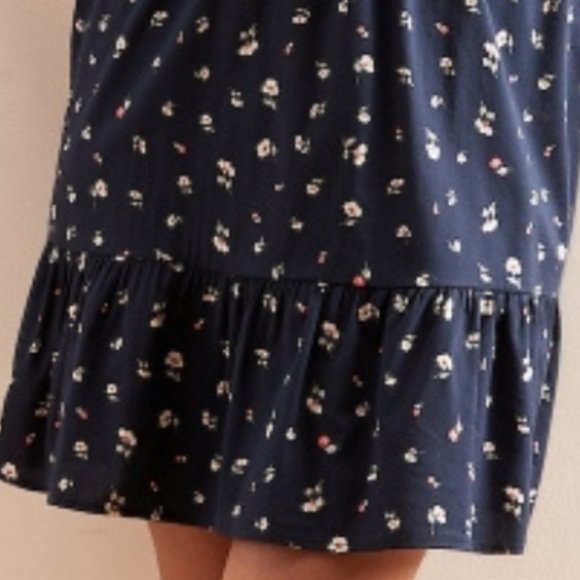 ❤️Sale Banana Republic Ruffle Fit and Flare Dress in Navy - Picture 8 of 9